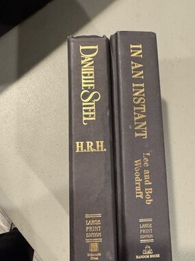 Danielle Steel H.R.H. & In An Instant Hardcover Set - Navy with Gold